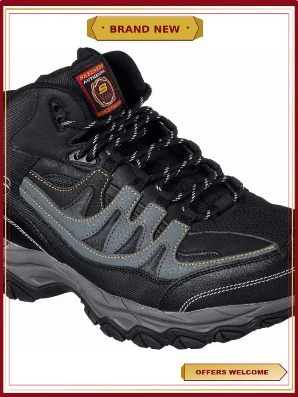 Steel Toe Hiker Boots - Lace-up Leather & Ripstop Mesh - Safety Work Shoes